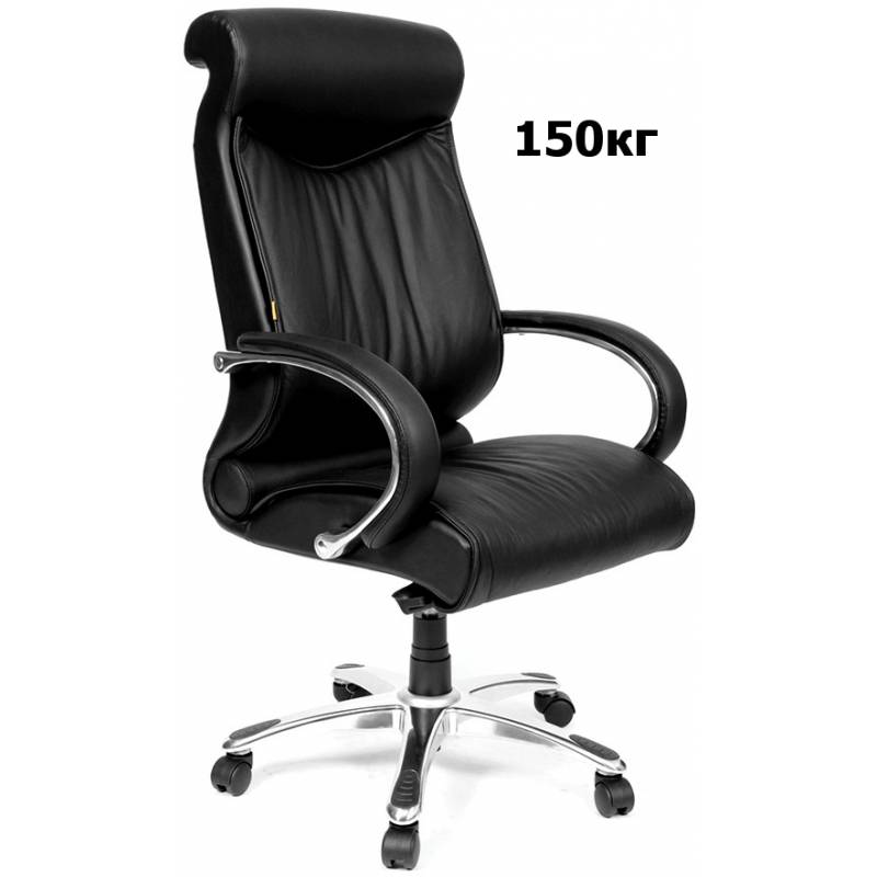 Кресло руководителя СHAIRMAN 420 (черная кожа, хром) главное фото