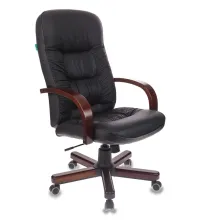 Кресло руководителя Бюрократ T-9908/WALNUT черный кожа крестовина металл